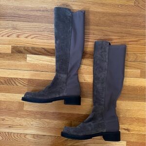 Stuart Weitzman 50/50 Gisele Knee High Boots - brown suede NEVER WORN